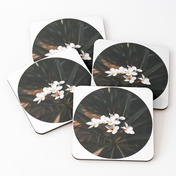 Item preview, Moody White Tropical Floral Circle designed and sold by darriahad.