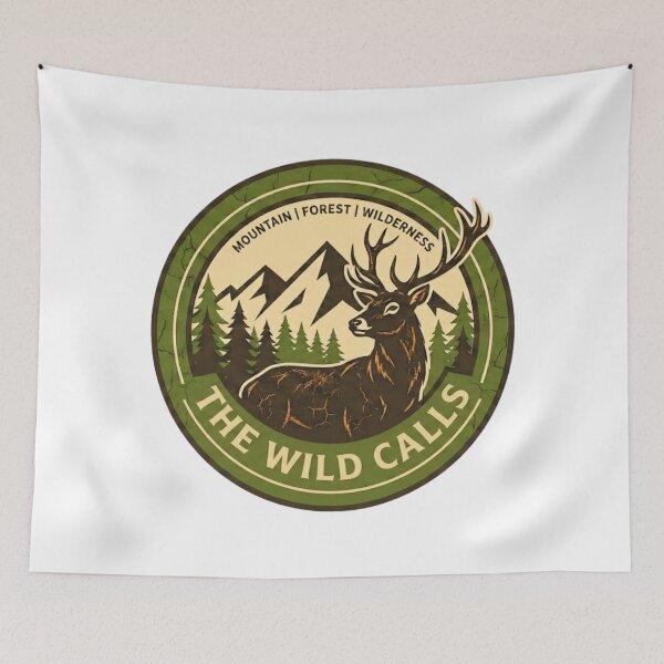 Item preview, Mountain Forest Wilderness Badge Hiking Adventure Emblem designed and sold by GabeMountainArt.