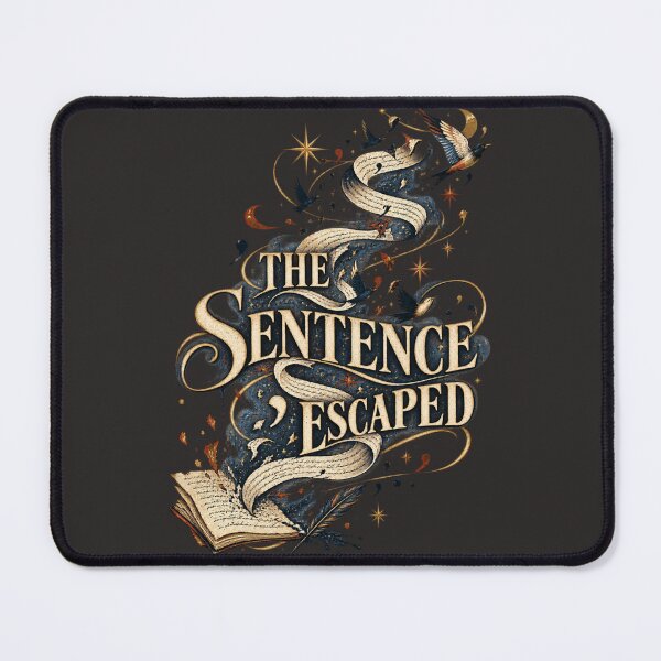 Item preview, The Sentence Escaped – Surreal Poetcore Writer & Literary Art designed and sold by Golden Era Studio.
