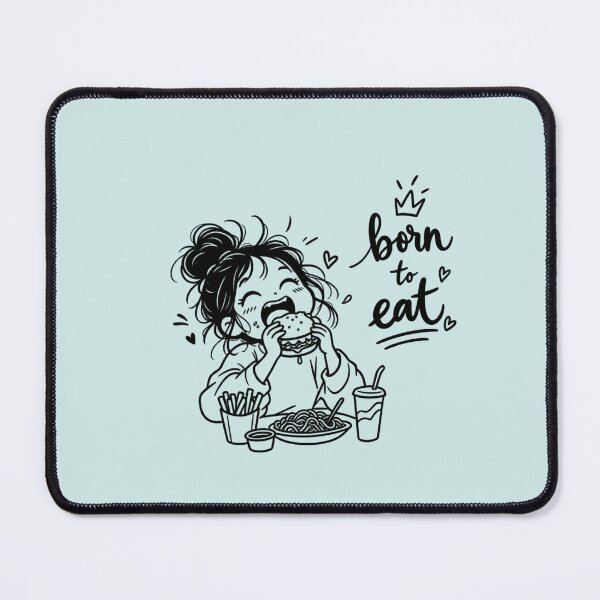 Item preview, Born to Eat – Cute Foodie Girl Cartoon Sticker designed and sold by PearlPathFinds.