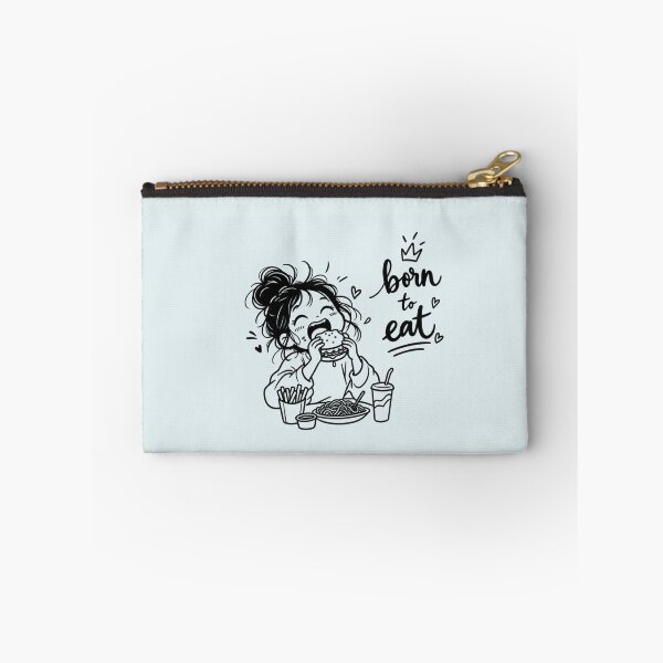Item preview, Born to Eat – Cute Foodie Girl Cartoon Sticker designed and sold by PearlPathFinds.