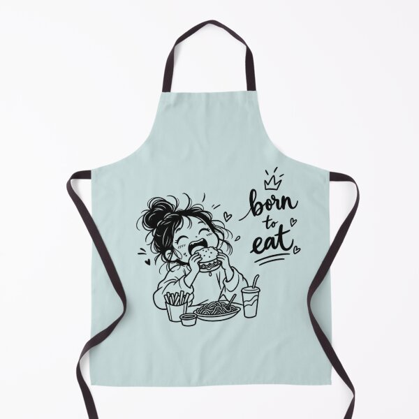 Item preview, Born to Eat – Cute Foodie Girl Cartoon Sticker designed and sold by PearlPathFinds.