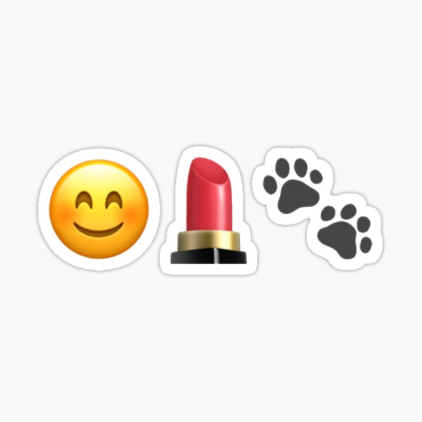 Smiley face, lipstick, kitty paw (version two) Sticker