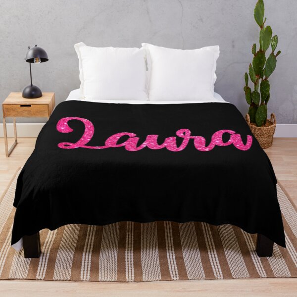 Item preview, Laura Hot Pink Sparkly Personalised Name Design designed and sold by CamilasPrints.