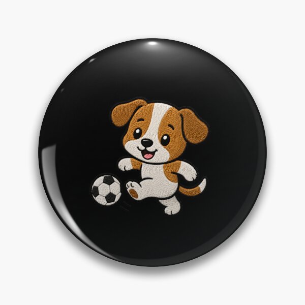 Item preview, Cute Dog Playing Soccer Kawaii Embroidery Patch designed and sold by ColorSplash123.