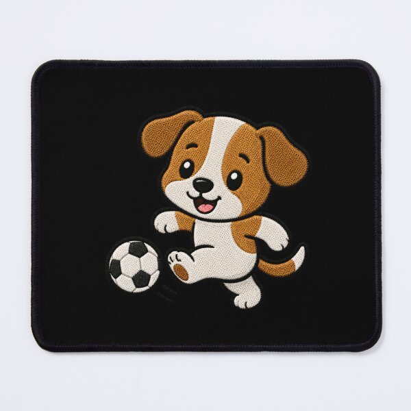 Item preview, Cute Dog Playing Soccer Kawaii Embroidery Patch designed and sold by ColorSplash123.