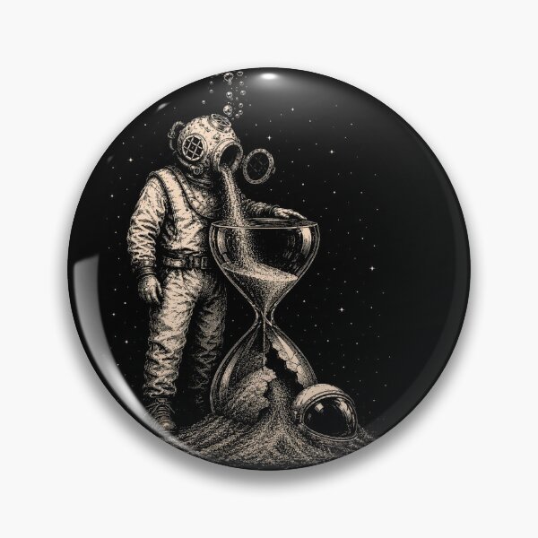 Item preview, Time Runs Deep – Vintage Diver & Hourglass designed and sold by isaiane-isa.