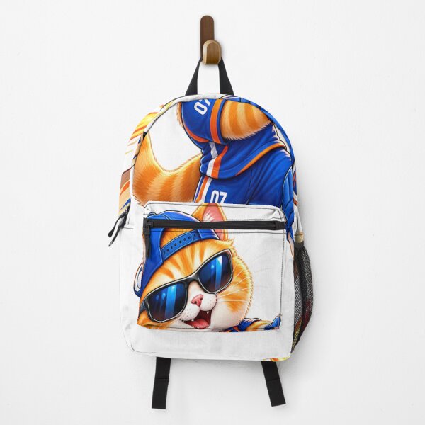 Item preview, Cool Orange Cat Cricketer – Funny Cricket Cat Sticker designed and sold by Genzfirevibes.