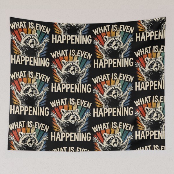 Item preview, Funny Raccoon Meme Retro Humor Design designed and sold by Mind-Drift.