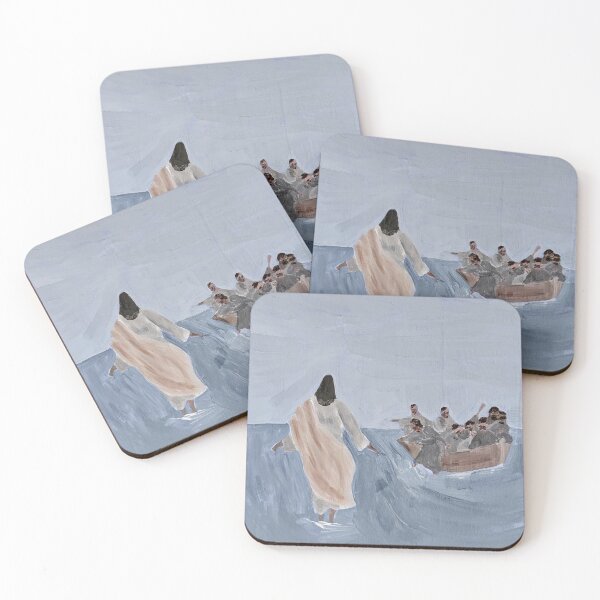 Item preview, Jesus walks on water, disciples in a boat, Christian art & gift designed and sold by tevahart.