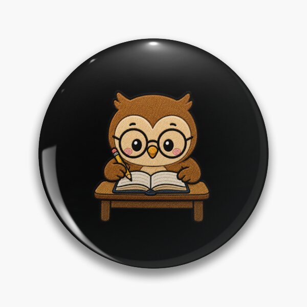 Item preview, Cute Owl Studying with Book Kawaii Embroidery Patch designed and sold by ColorSplash123.