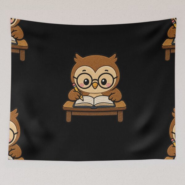 Item preview, Cute Owl Studying with Book Kawaii Embroidery Patch designed and sold by ColorSplash123.