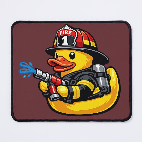 Item preview, Funny Firefighter Rubber Duck Cartoon Fireman Duck designed and sold by BROHLine Studio.