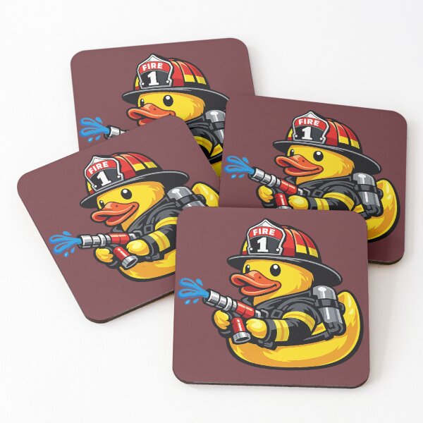 Item preview, Funny Firefighter Rubber Duck Cartoon Fireman Duck designed and sold by BROHLine Studio.