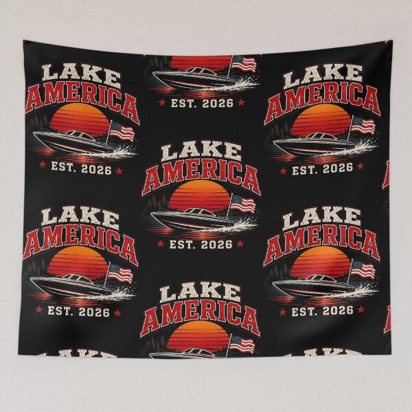 Item preview, Lake America Speedboat Sunset Patriotic Boating Est. 2026 designed and sold by RDGNR.