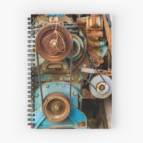 Item preview, Close-Up Of Rusty Blue Engine Pulleys And Belts On Vintage Industrial Machinery designed and sold by Nmallia.