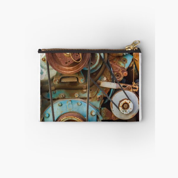 Item preview, Close-Up Of Rusty Blue Engine Pulleys And Belts On Vintage Industrial Machinery designed and sold by Nmallia.