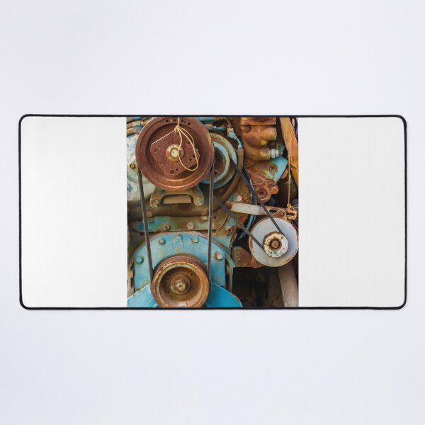 Item preview, Close-Up Of Rusty Blue Engine Pulleys And Belts On Vintage Industrial Machinery designed and sold by Nmallia.