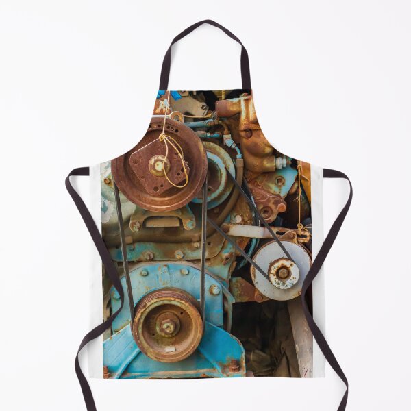 Item preview, Close-Up Of Rusty Blue Engine Pulleys And Belts On Vintage Industrial Machinery designed and sold by Nmallia.