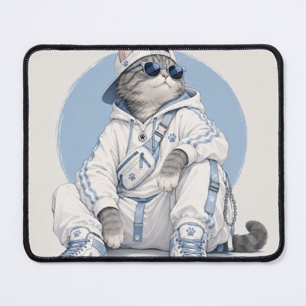 Item preview, Gray Striped Cat Flexing Urban Streetwear designed and sold by Mindworx21.