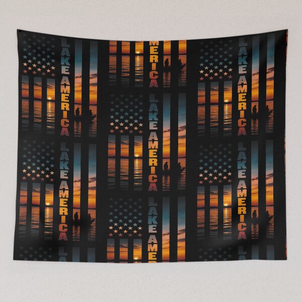 Item preview, Lake America Sunset American Flag designed and sold by RDGNR.
