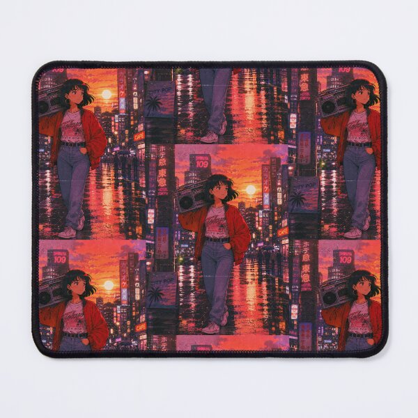 Item preview, Retro Anime City Pop Girl Boombox Tokyo designed and sold by littlepiptales.