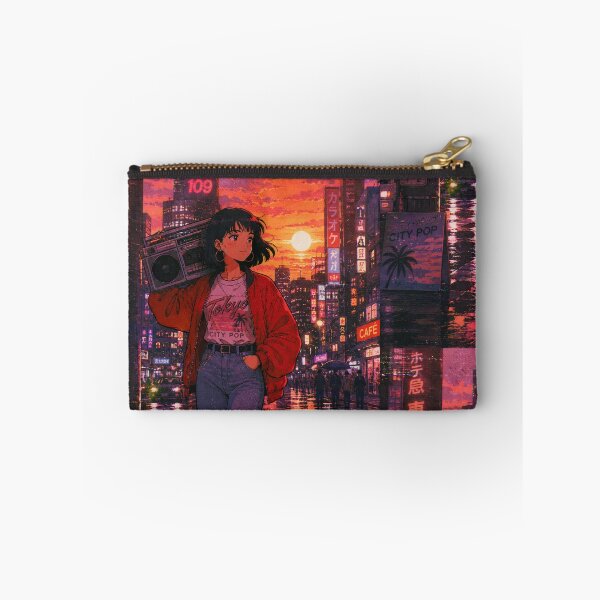 Item preview, Retro Anime City Pop Girl Boombox Tokyo designed and sold by littlepiptales.