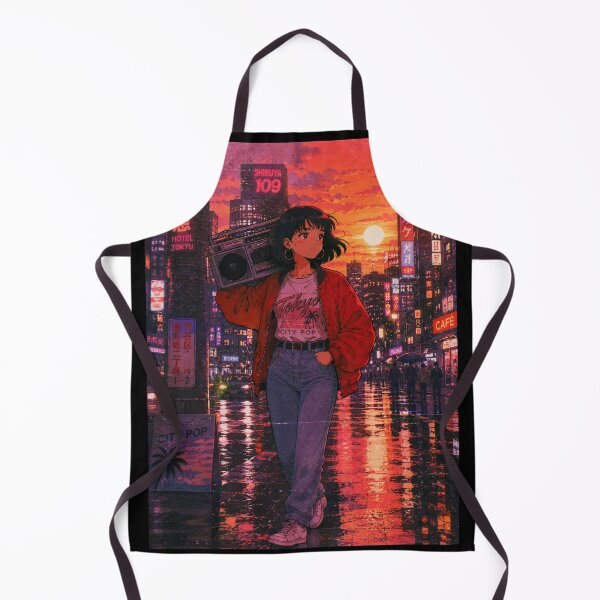Item preview, Retro Anime City Pop Girl Boombox Tokyo designed and sold by littlepiptales.
