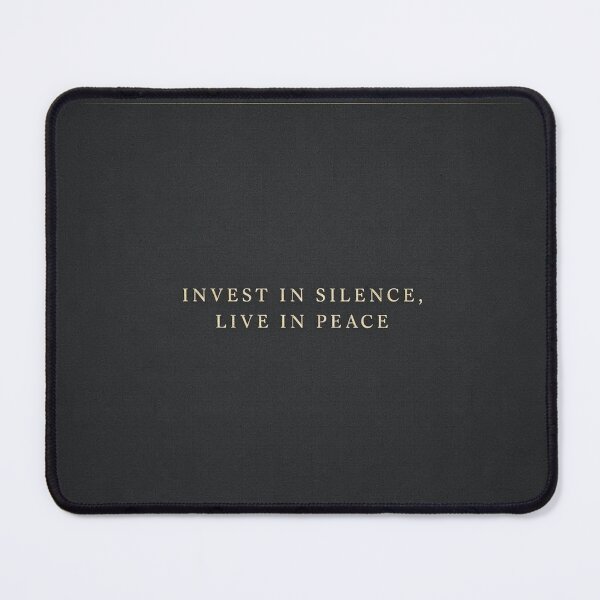 Item preview, Invest in Silence, Live in Peace | Gold and Charcoal Quote Print designed and sold by Zaramodo.