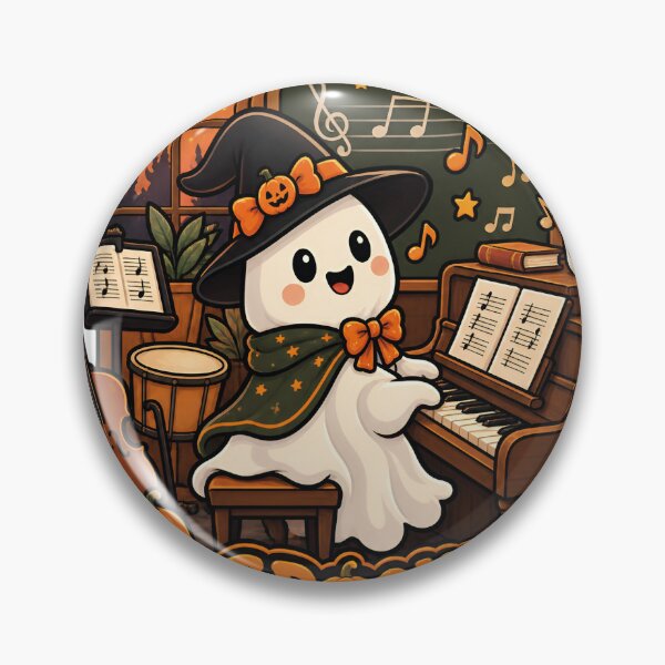 Item preview, Spooky Music Teacher Halloween Ghost Piano Music Lover designed and sold by LuminoSky Creations.