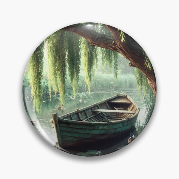 Item preview, Rowboat Under a Willow Tree with Ducks designed and sold by Maria Dryfhout.