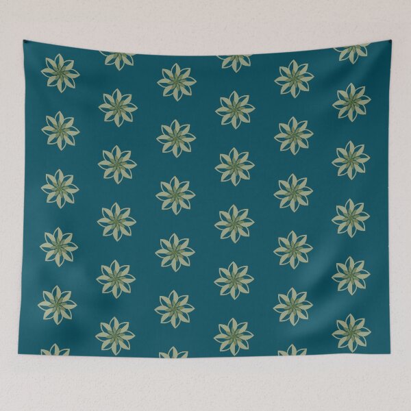 Item preview, Dark Teal Geometric Floral Motif | Minimalist Botanical Art designed and sold by ​Jyoti Digital Artist.