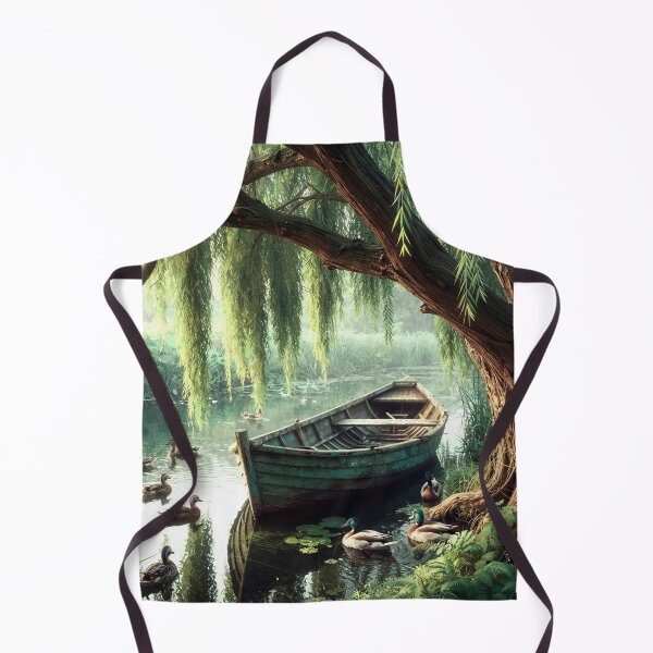 Item preview, Rowboat Under a Willow Tree with Ducks designed and sold by Maria Dryfhout.