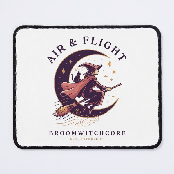 Item preview, Flying Witch T-Shirt | Broomstick Crescent Moon Halloween Graphic Tee v5 designed and sold by DarylWelsh2024.