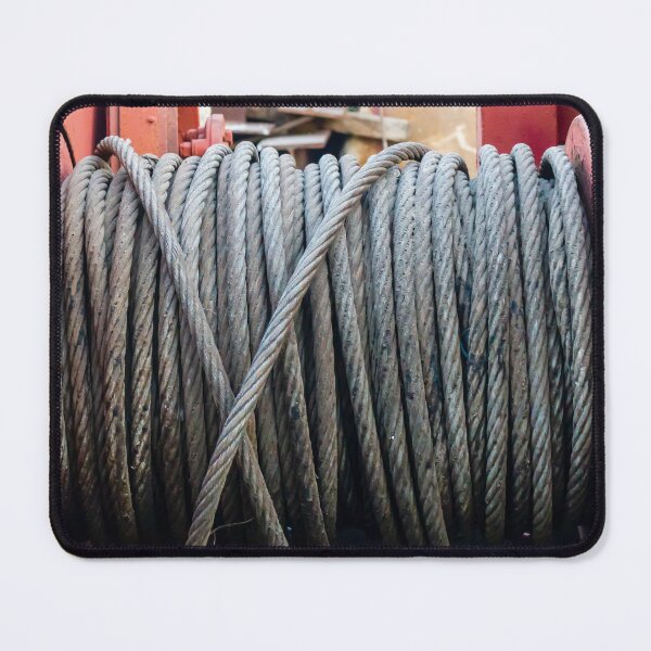 Item preview, Heavy Steel Wire Rope Wound on Industrial Winch Drum With Red Painted Frame designed and sold by Nmallia.
