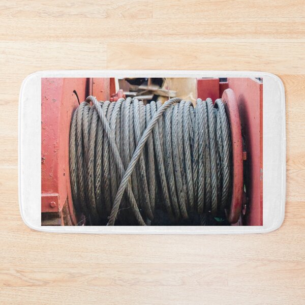 Item preview, Heavy Steel Wire Rope Wound on Industrial Winch Drum With Red Painted Frame designed and sold by Nmallia.