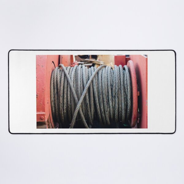 Item preview, Heavy Steel Wire Rope Wound on Industrial Winch Drum With Red Painted Frame designed and sold by Nmallia.