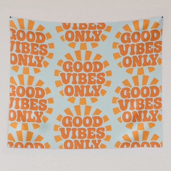 Item preview, Good Vibes Only Retro 70s Logo - Groovy Bubble Letters Typography designed and sold by trendplusco.