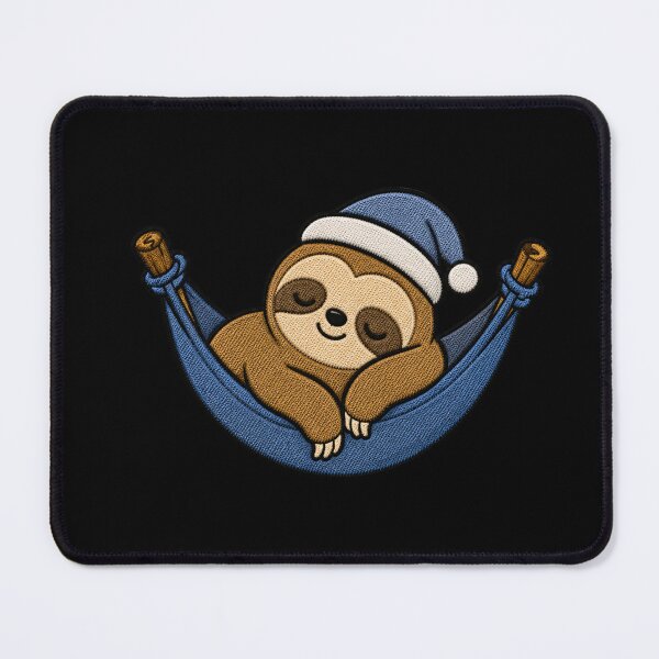 Item preview, Cute Sloth Sleeping in Hammock Kawaii Embroidery Patch designed and sold by ColorSplash123.