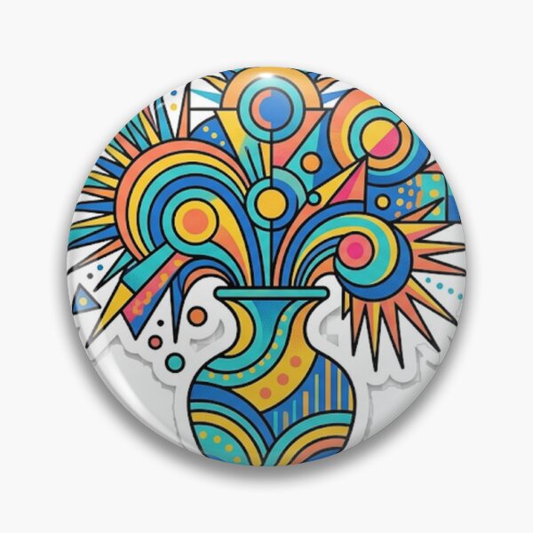 Item preview, Geometric Flower Vase Sticker | Colorful Abstract Bouquet Sticker | Vibrant Pop Art Vinyl Decal designed and sold by RoyArt0.
