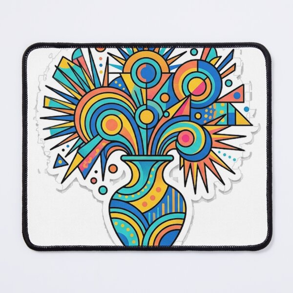 Item preview, Geometric Flower Vase Sticker | Colorful Abstract Bouquet Sticker | Vibrant Pop Art Vinyl Decal designed and sold by RoyArt0.