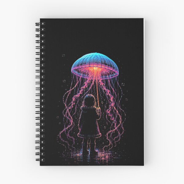 Item preview, Jellyfish Umbrella – Child Under a Glowing Sea Guardian designed and sold by isaiane-isa.