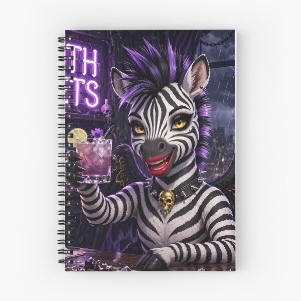 Item preview, Punk's Not Dead - Goth Zebra Drinking At Midnight Bar designed and sold by Goth Pets .