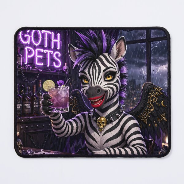 Item preview, Punk's Not Dead - Goth Zebra Drinking At Midnight Bar designed and sold by Goth Pets .