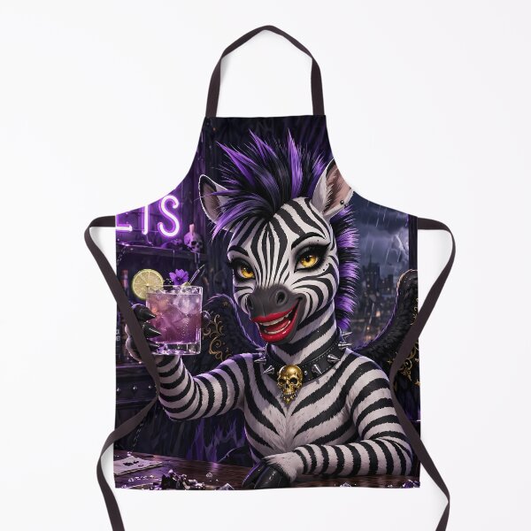 Item preview, Punk's Not Dead - Goth Zebra Drinking At Midnight Bar designed and sold by Goth Pets .