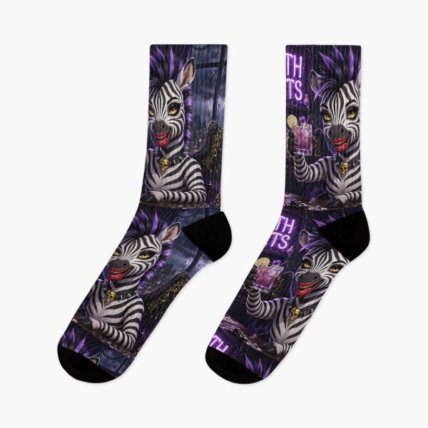 Item preview, Punk's Not Dead - Goth Zebra Drinking At Midnight Bar designed and sold by Goth Pets .