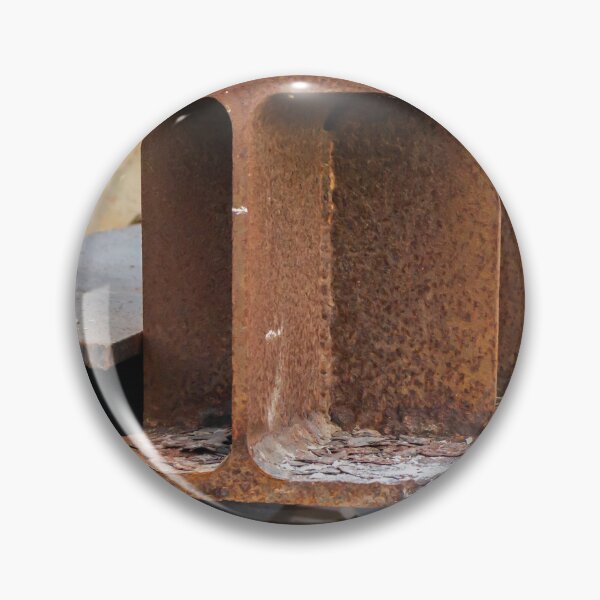 Item preview, Rusty Steel I-Beams Stacked in Industrial Scrap Yard Showing Corrosion, Texture and Decay designed and sold by Nmallia.