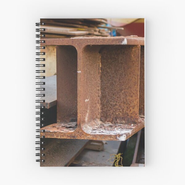 Item preview, Rusty Steel I-Beams Stacked in Industrial Scrap Yard Showing Corrosion, Texture and Decay designed and sold by Nmallia.