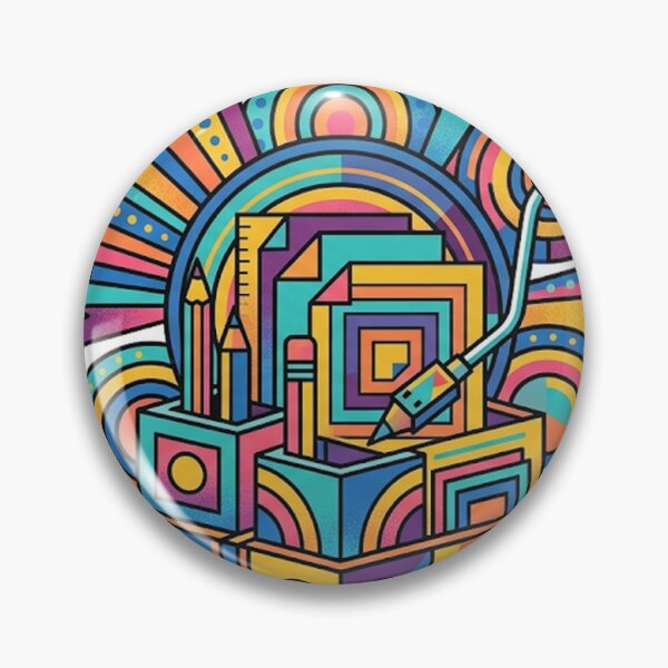 Item preview, Geometric Art Supplies Sticker | Colorful Creative Box Sticker | Vibrant Pop Art Vinyl Decal designed and sold by RoyArt0.