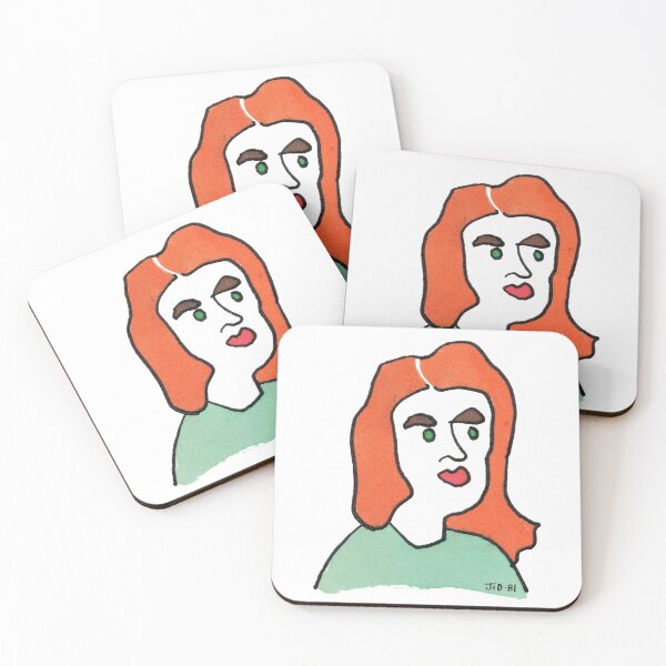 Item preview, Psychedelic Redhead Woman Portrait – Original 1981 Vintage Drawing designed and sold by RedHook-Art.